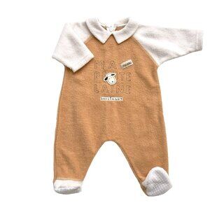 French Terry Boucle Footie Size 3 Months Available Made in France by Berlingot